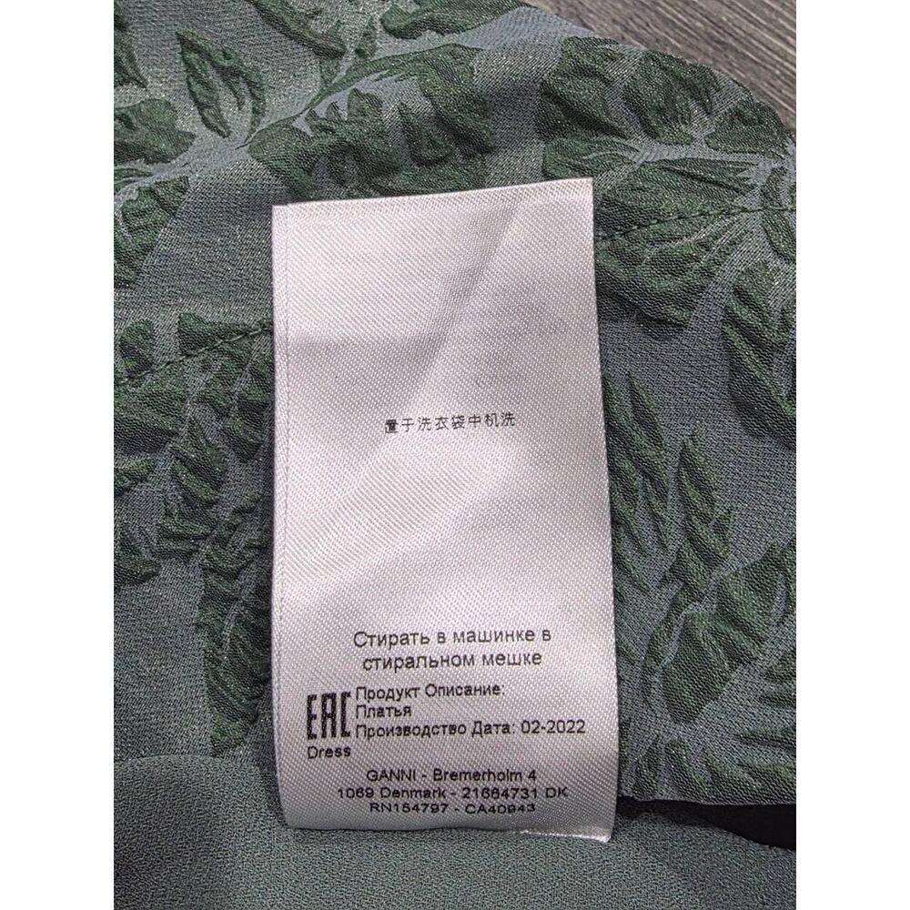 GANNI Organza Mini Dress Size 36 Myrtle Jacquard Balloon coquette fairy A004055 - Picture 12 of 13